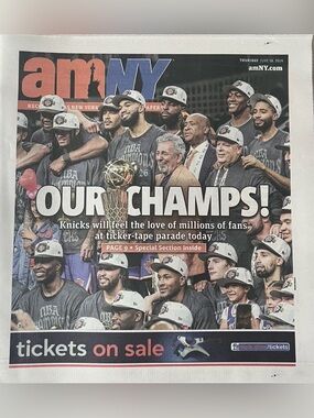 AMNY Knicks Ticker Tape Parade Day Newspaper 6/18/26 - Rare Special NBA Section